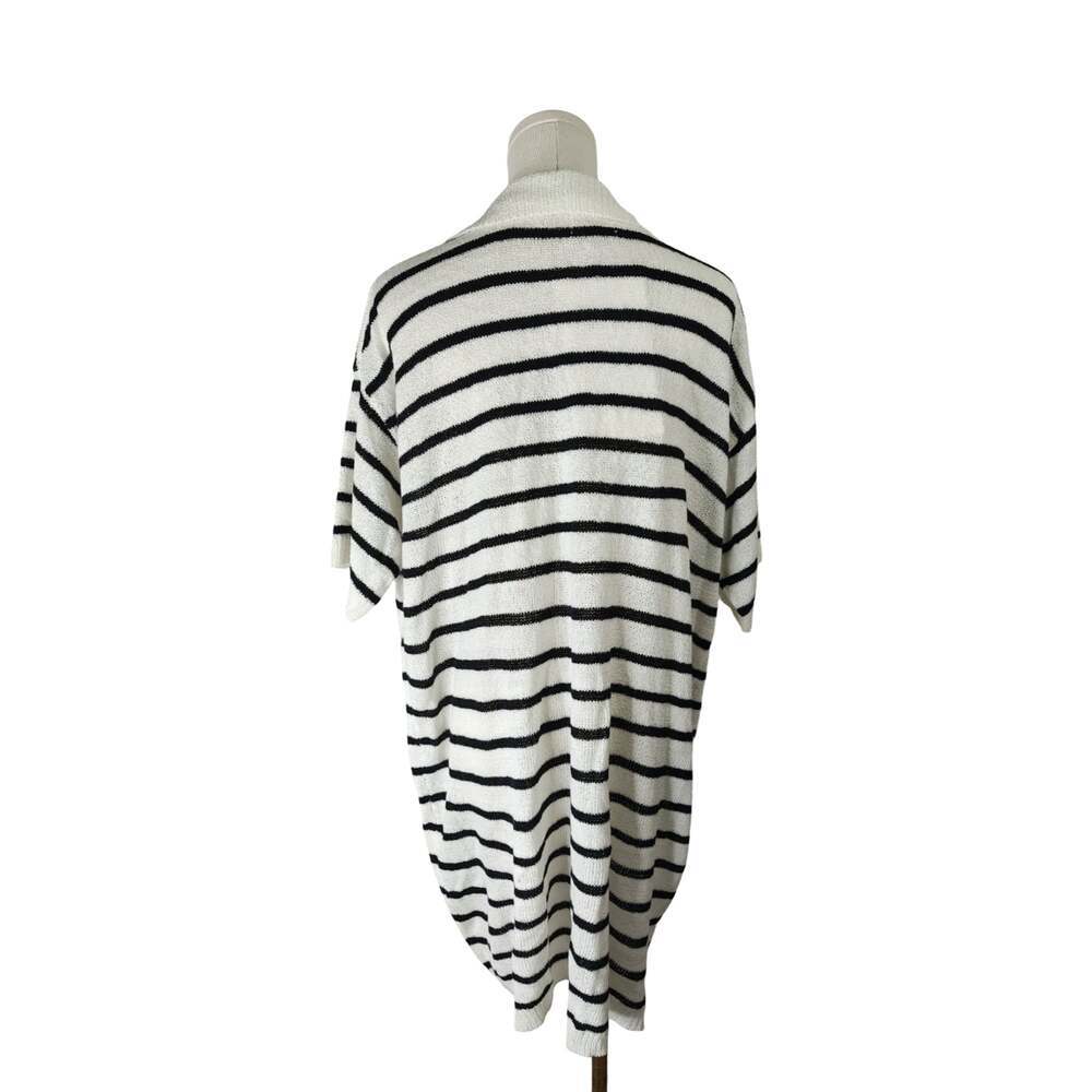 BiB! Striped Knit Cardigan Size S Short Sleeves Oversized NWT - Picture 2 of 5